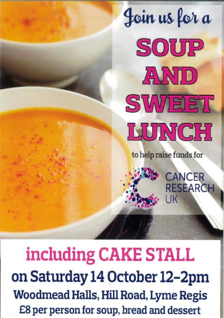 Cancer Research soup and sweet lunch. 